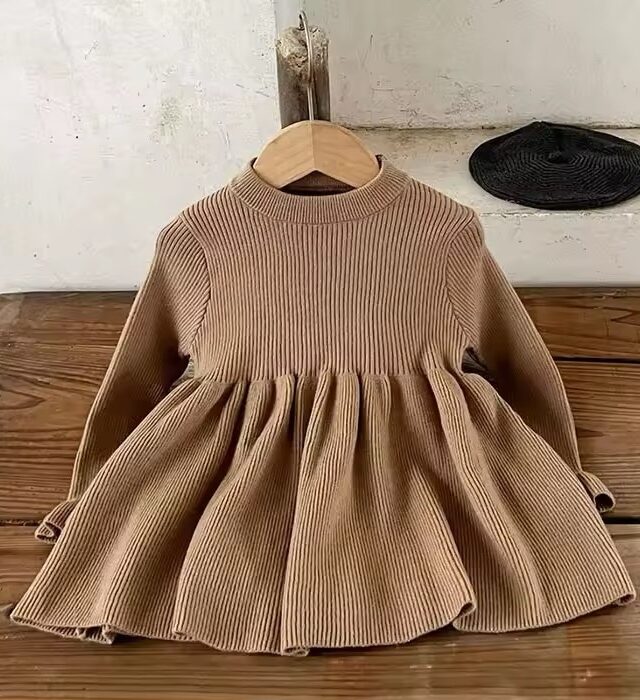 Serena Knitted Dress-Camel